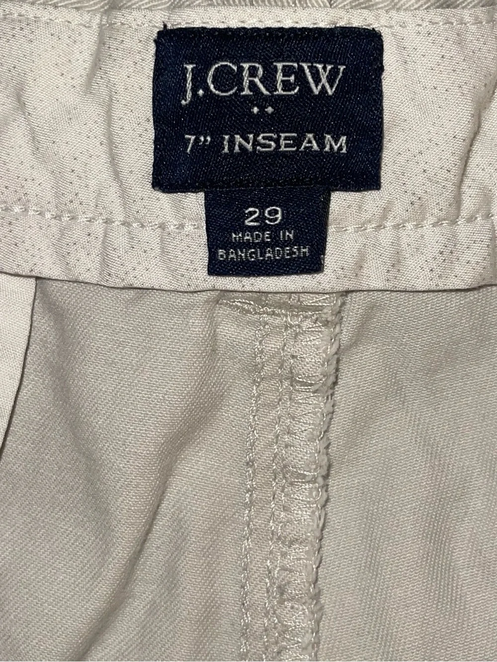 J. Crew Men's Cream Flat-Front Chino Shorts
